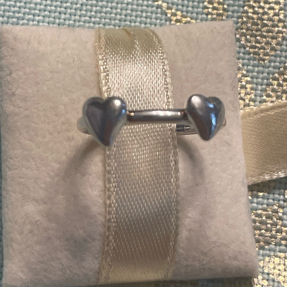Sterling silver heart stacking ring